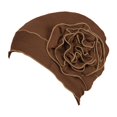 thumbnail image 1 of Abbracc For Ladies Solid Elastic Flower Hat Turban Chemo Cancer Hair Loss Cap Head Wrap brown, 1 of 9