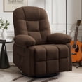thumbnail image 1 of Korser Manual Swivel Rocker Recliner Chair for Living Room,Small Recliner Sofa for Small Spaces,Linen Fabric,Brown, 1 of 7