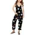 thumbnail image 1 of Girls Romper Star Print Summer Rompers for Girls Spaghetti Strap Rompers with Pockets Summer Outfits for Girls 13-14 Y, 1 of 5