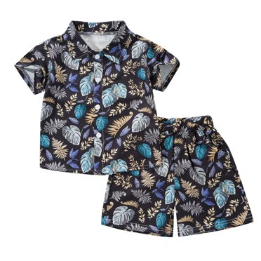 Ensembles d'Été pour Enfants Vêtements, Ensembles pour Garçons, Chemises pour Enfants à Manches Courtes Graphiques Unies Chemise Fine Décontractée pour Garçon de 1 à 8 Ans Chemise à Manches Courtes pour Enfants Pantalon