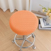 Qiopertar Round Bar Stool Cover, Non-Slip Spandex Seat Cover with Elastic Bands, Durable Stool Seat Protector for Kitchen Counter Bar Stools