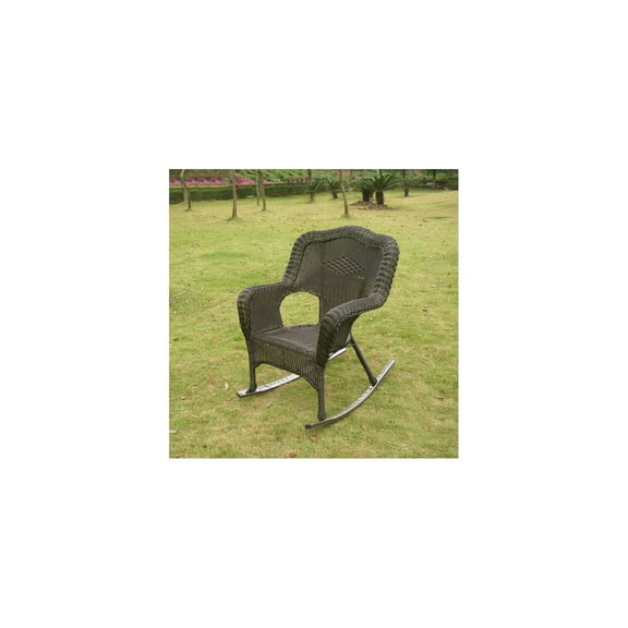 Kingfisher Lane Fauteuil Berçant de Patio en Résine Osier Noir Mécanisme de Balancement Fluide 38 Pouces H x 25 Pouces L x 29 Pouces P Assemblé