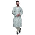 thumbnail image 4 of Atasi Kurta Pyjama de Designer pour Hommes Imprimé Style Angrakha Vêtements d'Été Décontractés, 4 of 5