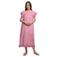 thumbnail image 1 of Moomaya Robe de Nuit d'Allaitement à Col Rond Uni pour Femmes en Coton, 1 of 6