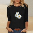 thumbnail image 1 of Mefallenssiah Blouses pour Femmes Habillées Décontractées Liquidation Printemps et Été 2024 Imprimé Régulier Ample Col Rond Manches Longues T-Shirt, 1 of 1