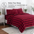 thumbnail image 3 of Bare Home Ensemble de Draps en Flanelle - 100 % Coton - Poche Profonde - Lit Simple, Carreaux Buffalo - Rouge/noir, 3 Pcs, 3 of 6