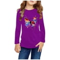 thumbnail image 1 of RXIRUCGD Chemises à Manches Longues pour Filles, Col Rond Mignon, Blouses Décontractées Élégantes (Violet, Taille : 3 Ans), 1 of 5