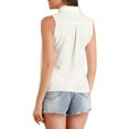 thumbnail image 3 of INSPIRE CHIC Chemise Sans Manches à Col Pointu à Simple Boutonnage pour Femme TG Blanc, 3 of 7