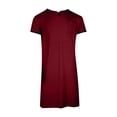 thumbnail image 3 of Chemise de Nuit Texturée en Coton pour Hommes, Robe de Nuit à Manches Courtes, Longue Robe, Blouse à Col en V, Haut de Pyjama, Coupe Ample et Décontractée, Confort, Chemise de Nuit Décontractée avec Poches, 3 of 5