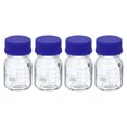thumbnail image 1 of Unique Bargains 100mL Clear Reagent Media Graduated Glass Storage Bottle Blue Cap 4 Pack, 1 of 5