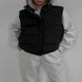 thumbnail image 2 of Gilet Matelassé pour Femmes avec Capuche Sans Manches à Fermeture Éclair, 2 of 4