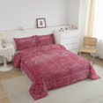 thumbnail image 2 of YST Red Ombre Comforter Set Queen Size 3Pcs,Watercolour Pattern Down Comforter For Kids Young,Gradient Pink Bedding Set,Abstract Art Aesthetics Quilt Set For All Season,Lightweight, 2 of 5