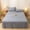 Grey, variant on Solid Color Bed Skirt with Washed Cotton Lace Edge, Non-Slip Elastic, Fitted Protective Cover for Mattress, 200x150cm