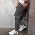 thumbnail image 3 of Mens Summer New Style Fashion Overalls Casual Pure Colour Comfortable Eight-Color Pants, 3 of 6