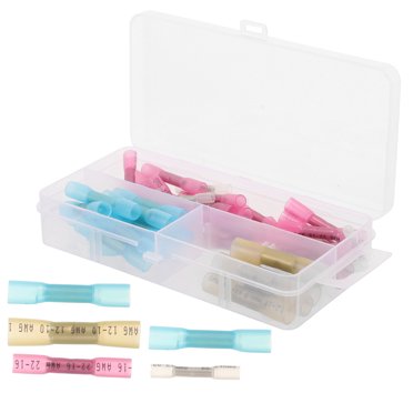 50pcs Butt Wire Connectors Heat Shrink Electrical Wire Connectors Automotive Terminals