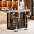 thumbnail image 1 of GloryStar 63 Inch Modern Bar Table, Counter Height Design with 2-Tier Storage, Accommodates 4-8 People, Versatile Pub Table for Breakfast, Coffee, Dining Room, Bistro, or Living Room, 1 of 7