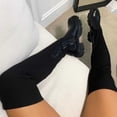 thumbnail image 1 of Bottes Mode Grande Taille Femmes Automne Tube Long à Talons Bas Plateforme Chaussures Bottes Tricot Cuissardes, 1 of 3