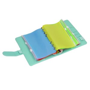 Cash Binder, Soft Waterproof PU Leather Savings Binder  For School For Office For Travel Green,Yellow