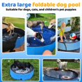 thumbnail image 2 of CACSPS 48" x 12" Foldable Dog Pool - Collapsible Hard Plastic Kiddie Pool for Dogs & Kids, Non-Slip Pet Bath Tub for Outdoor Backyard Use, Lightweight & Portable (Blue), 2 of 7