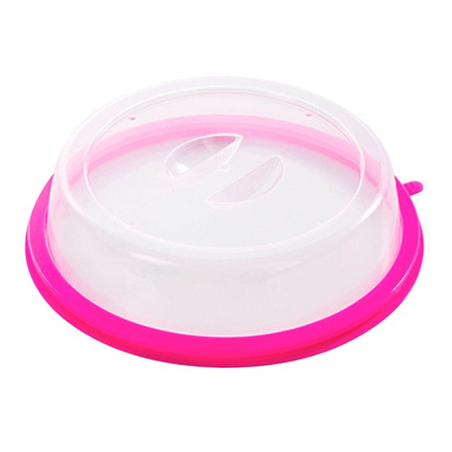 Stackable Refrigerator Plate Cover Fresh-keeping Oil Lid Sleeve High Bowl Covers Splash-proof Oil Lid Microwave Oven Caps Gadgets Container pink