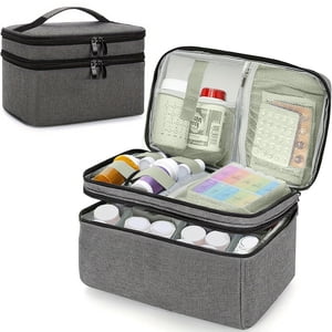 Sac de rangement pour médicaments avec petit sac portable Trousse de premiers soins pour le stockage d'urgence pour médicaments Sac de stockage pour médicaments en double couche