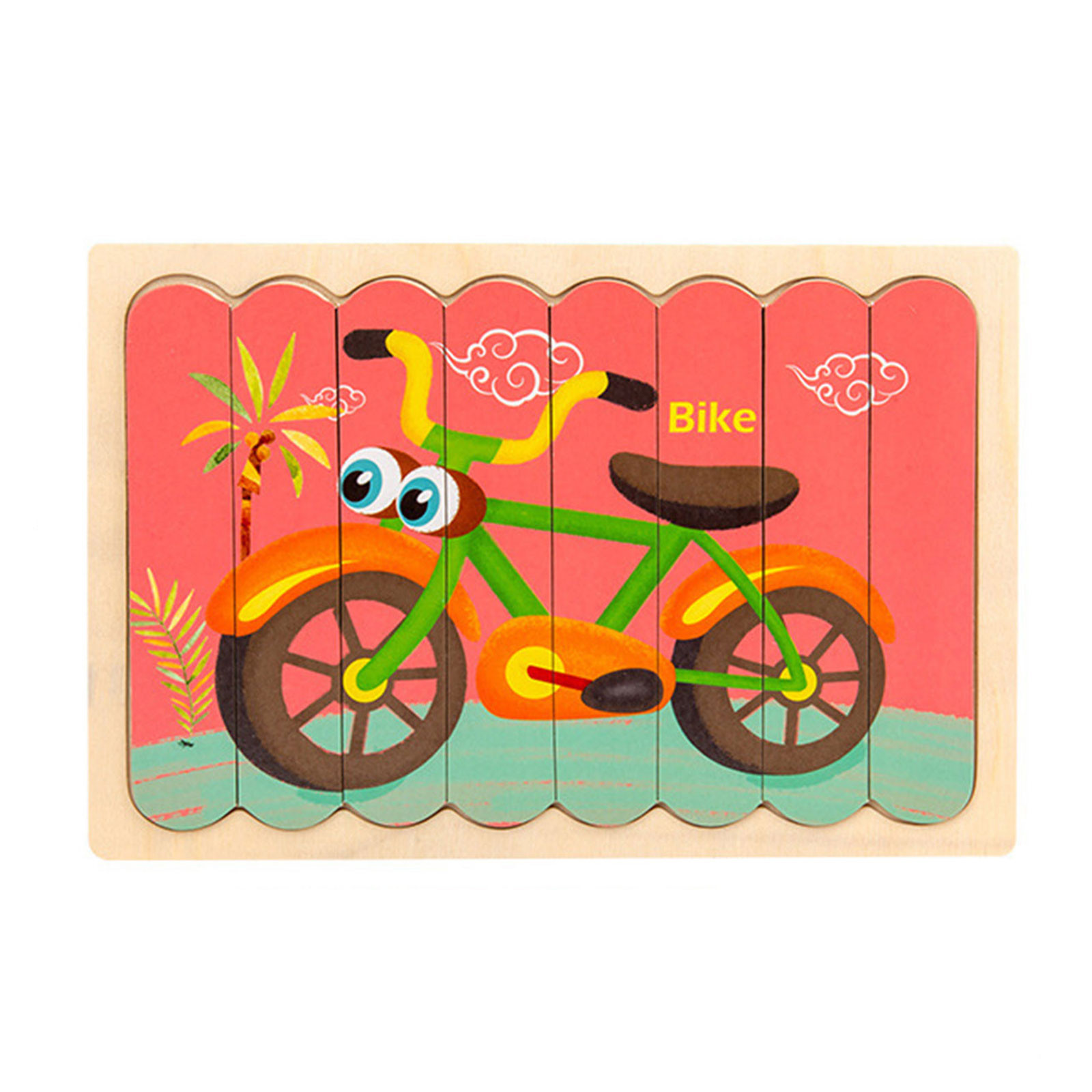 EGNMCR Wooden Stick Puzzle 0.1 Young Children Fruit Traffic Dinosaur Puzzle Toy children puzzle Birthday Gifts for Kids