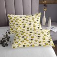 thumbnail image 3 of Erosebridal Kawaii Bee Coverlet Set Twin, Honeycomb Geometric Bedding Set, Groovy Floral Decor, 2-Piece, 3 of 5