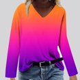 thumbnail image 2 of Hauts à Manches Longues pour Femmes Mode Décontractée Col en V Confortable Haut Imprimé T-Shirt Blouse Hauts Col en V pour Femmes Hauts Décontractés Mode pour Femmes Hauts à Manches Longues, 2 of 4