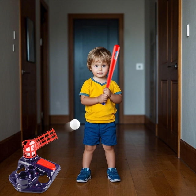 Machine de Lancer de Baseball pour Enfants, Machine à Frapper, Jeux de Divertissement, Anniversaire, Batte Rétractable, Style Pichet de Baseball, A, Jeux de Pâques pour Tout-Petits à l'Extérieur, Jeux d'Addition jusqu'à 100, Gros Ver sur une Corde, Enfant