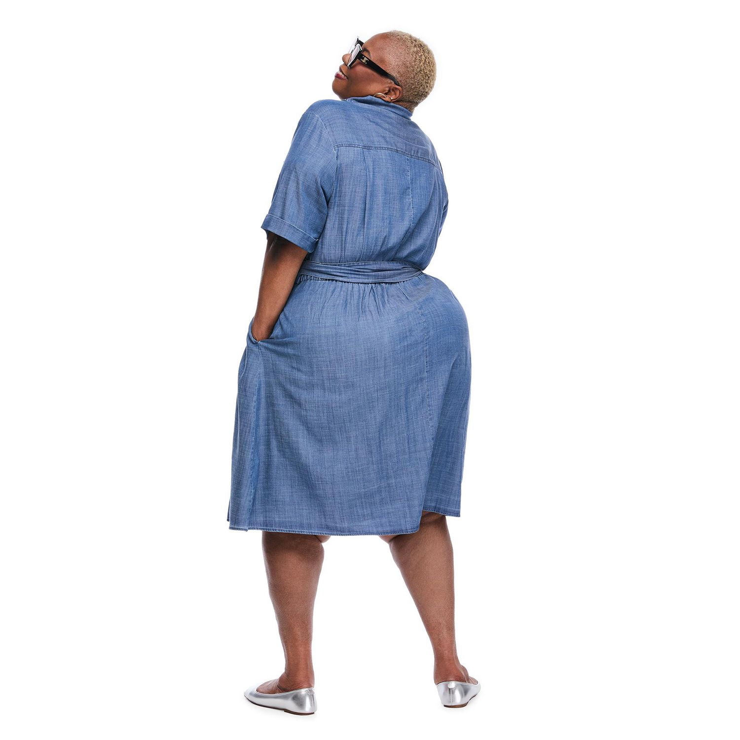 Lane Bryant Women'S Plus Shirt Midi Dress