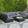 thumbnail image 1 of Costway 7 PCS Patio Rattan Sofa Set Sectional Conversation Furniture Set Garden Outdoor Gray, 1 of 10