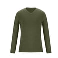 thumbnail image 3 of Mens Knit Shirts Long Sleeve Sweater Solid Color V-Neck Pullover Moisture Sicking Muscle Tops, 3 of 5