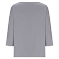thumbnail image 4 of WRKEKC Chemises à Manches Longues pour Femmes, Hauts à Manches Longues pour Femmes, Haut/chemise à Col Rond à Manches Trois-Quarts Ample et Décontracté Uni pour Femmes, 4 of 7