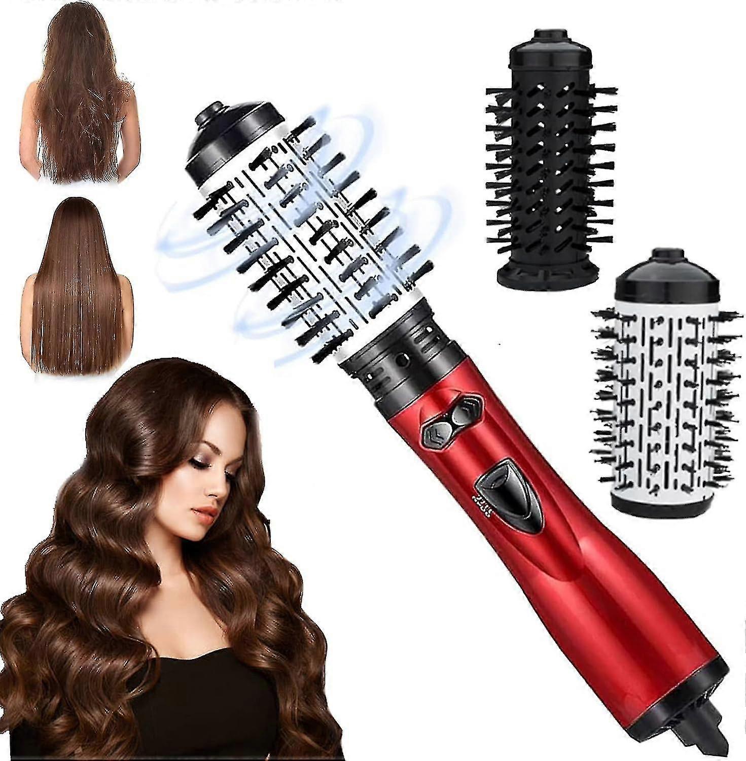 Rotating Hair Dryer, 3-in-1 Hot Air Styler And Rotating Hair Dryer For Dry Hair, Curl Hair, Straighten Hair, 3 Gear Negative Ionic Blow Dryer Brush Ba
