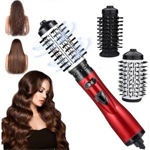 Rotating Hair Dryer, 3-in-1 Hot Air Styler And Rotating Hair Dryer For Dry Hair, Curl Hair, Straighten Hair, 3 Gear Negative Ionic Blow Dryer Brush Ba