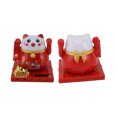 thumbnail image 1 of Solar Powered Lucky Cat Bright Colors Energy Saving Solar Waving Cat Lucky Wealth for Rich Life Plastic Material, 1 of 7