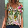 thumbnail image 3 of Plus Size Women Short Sleeve Printed V Neck Tops Tee T Shirt Blouse, 3 of 5