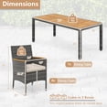 thumbnail image 3 of Costway 9PCS Patio Rattan Dining Set Mix Gray Acacia Wood Table Cushioned Chair, 3 of 10