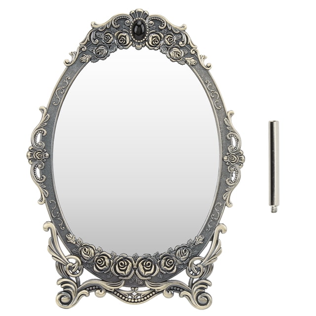 Desktop Makeup Mirror, Retro Desktop Makeup Mirror Decorative With Stand For Dressers For Gift Copper