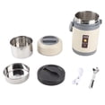 thumbnail image 2 of Thermal Cooker, 2L 20W Stainless Steel Constant Temperature Heat Preservation Lifting Pot with Carrying Handle, Mini Portable Thermal Cooking Pot for Off Ice Camping Travel, 2 of 7