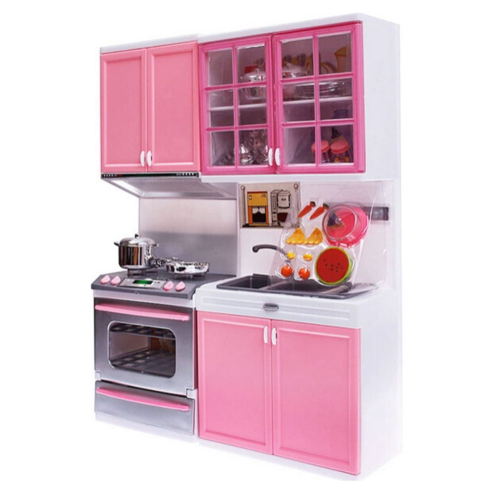 MVRLSH Clearance! Stove Set Pretend Kids Cooking Toy Gift Xmas Play Kitchen Girls Cabinet Education