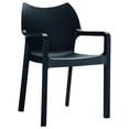 thumbnail image 1 of Compamia Diva Chaise d'Extérieur en Résine pour Salle à Manger de Patio avec Accoudoirs, Noire, 1 of 16