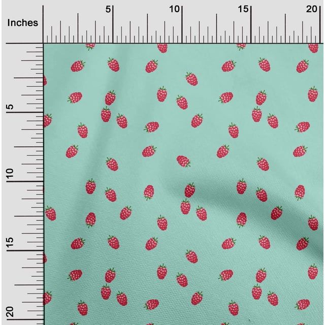 oneOone Cotton Poplin Fabric Raspberry Fruit Fabric Prints by Yard 56 Inch Wide