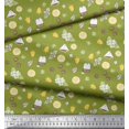 thumbnail image 3 of Soimoi Green polyester Crepe Fabric Tea Bag,Star Anise & Lemon Slice Vegetable Printed Fabric 1 Yard 42 Inch Wide, 3 of 3