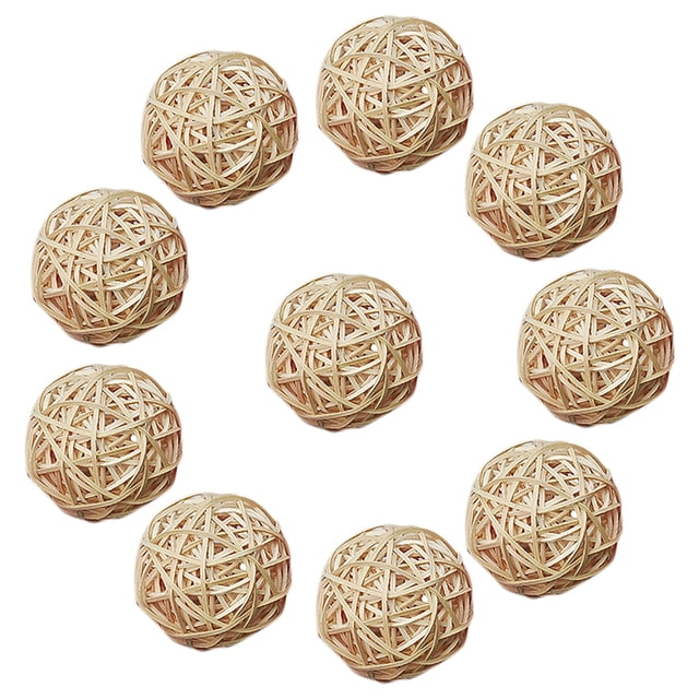 10PCS 1.97in Parrot Chew Ball Hollow Assorted Bird Vine Ball Parrot Wicker Ball