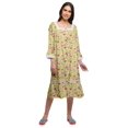 thumbnail image 1 of Moomaya Robe de Nuit en Coton à Manches Longues à Encolure Carrée Imprimée pour Femmes, 1 of 6