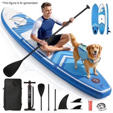 Naipo 10FT Stand up Paddle Board 120'' * 32'' * 6'' Inflatable Paddle Board with Paddle Pump Backpack Leash Stable Isup Fishing Yoga for Adults Youth