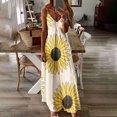 thumbnail image 1 of Lenago Robes d'Été Grande Taille pour Femmes Mode Taille Mi-Haute Col en V Sans Manches Rayures Imprimées Robe Longue de Plage Été en Solde, 1 of 5