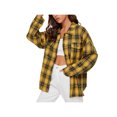 thumbnail image 2 of Women Plaid Flannel Shirt Jacket Button Down Lapel Long Sleeve Shirts Blouse Shacket Cardigan Coats Fall Spring Clothes, 2 of 7