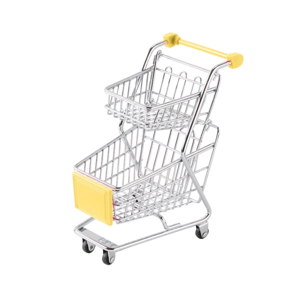 JWshufel Mini Panier d'Achats de Supermarché pour Enfants Jouet Cadeau avec Quatre Roues Supérieures en Acier Inoxydable pour le Rangement des Fruits et des Fleurs et le Développement Intellectuel pour Enfants et la Déco de la Maison